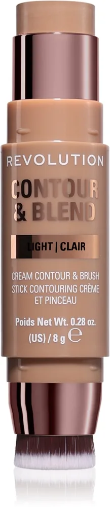 Revolution Contour & Blend Stick varjostuspuikko mukana sivellin sävy Light 8 g