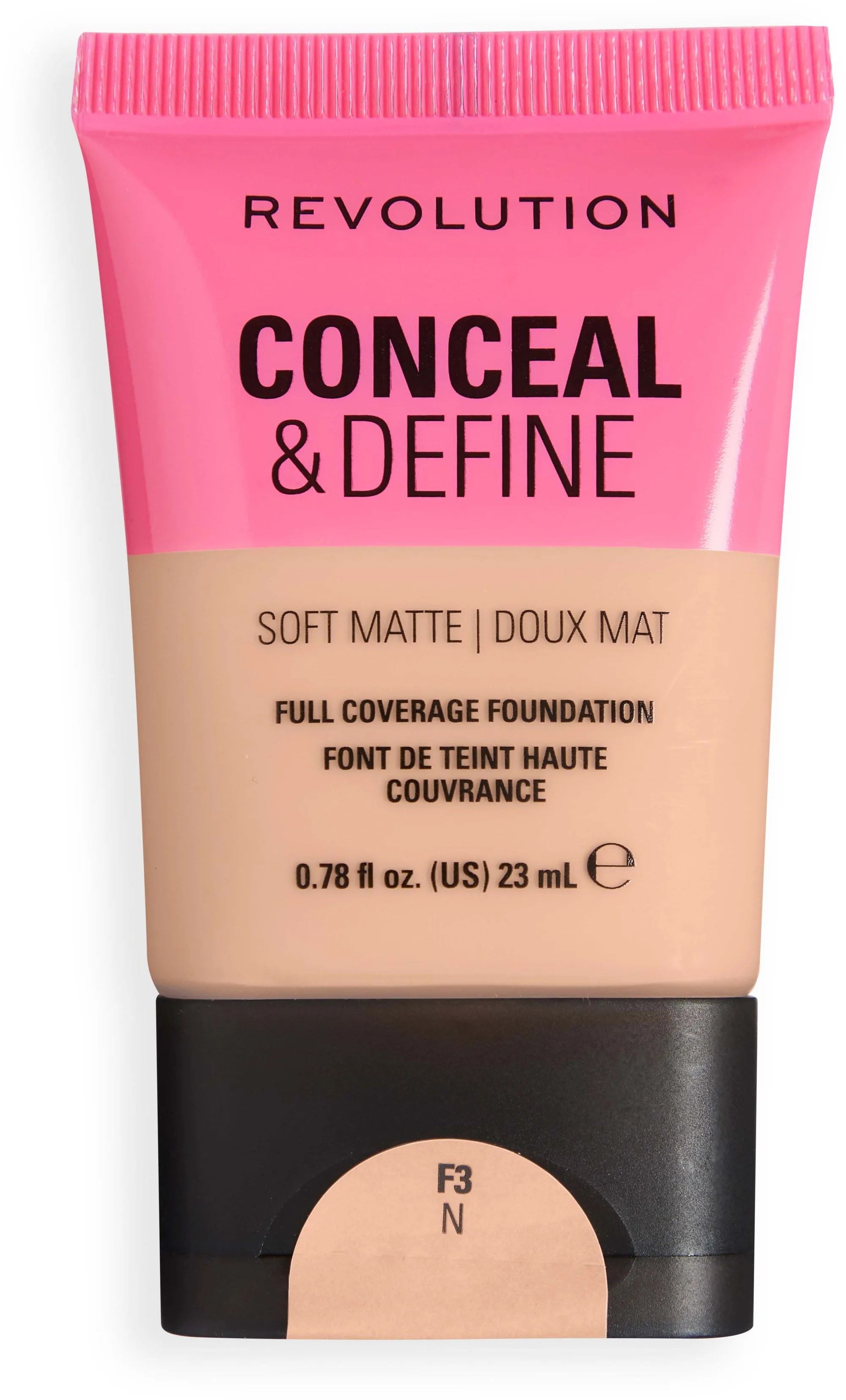 Revolution Beauty London Conceal and Define Soft Matte Tube Foundation F3N