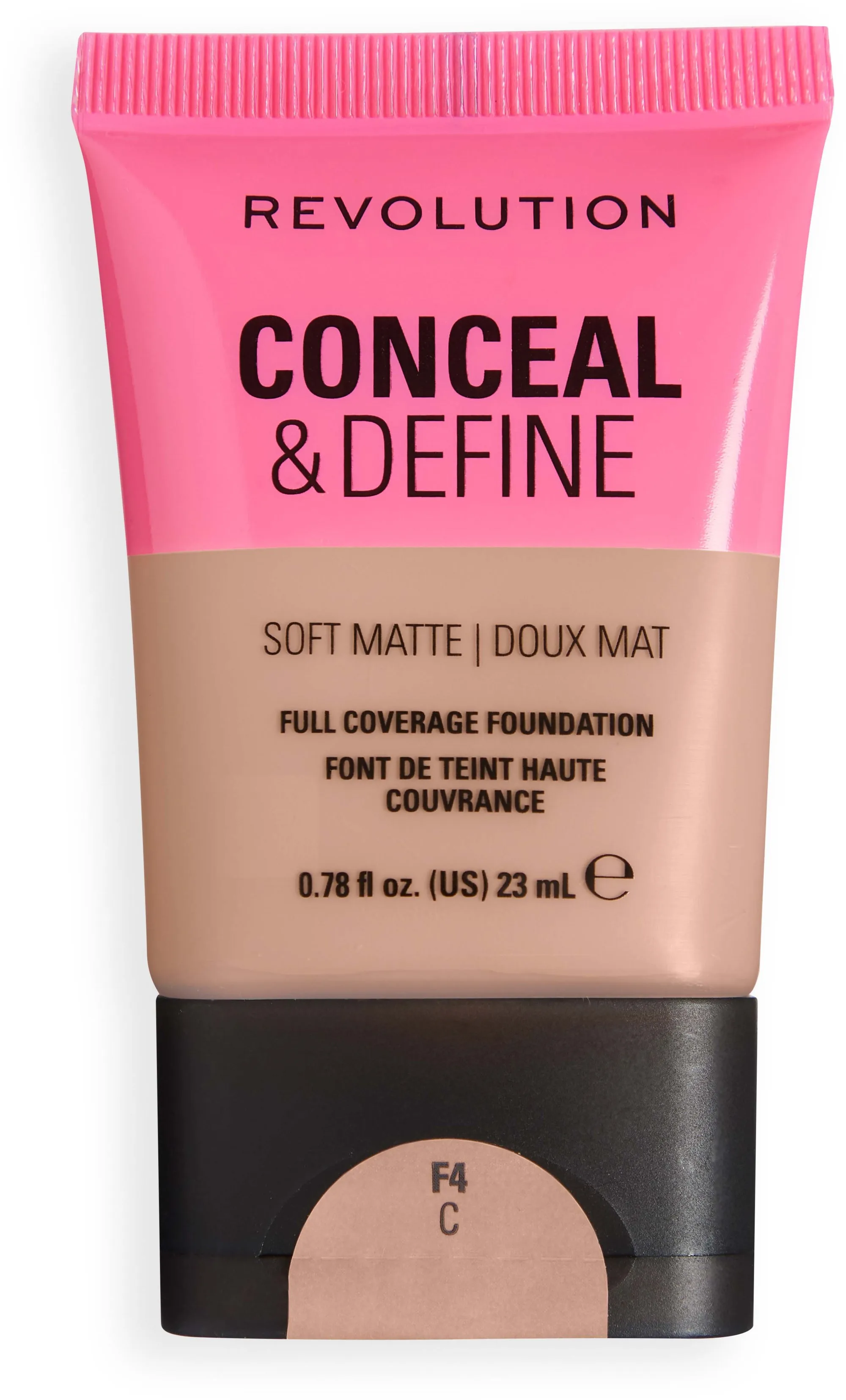 Revolution Beauty London Conceal and Define Soft Matte Tube Foundation F4C