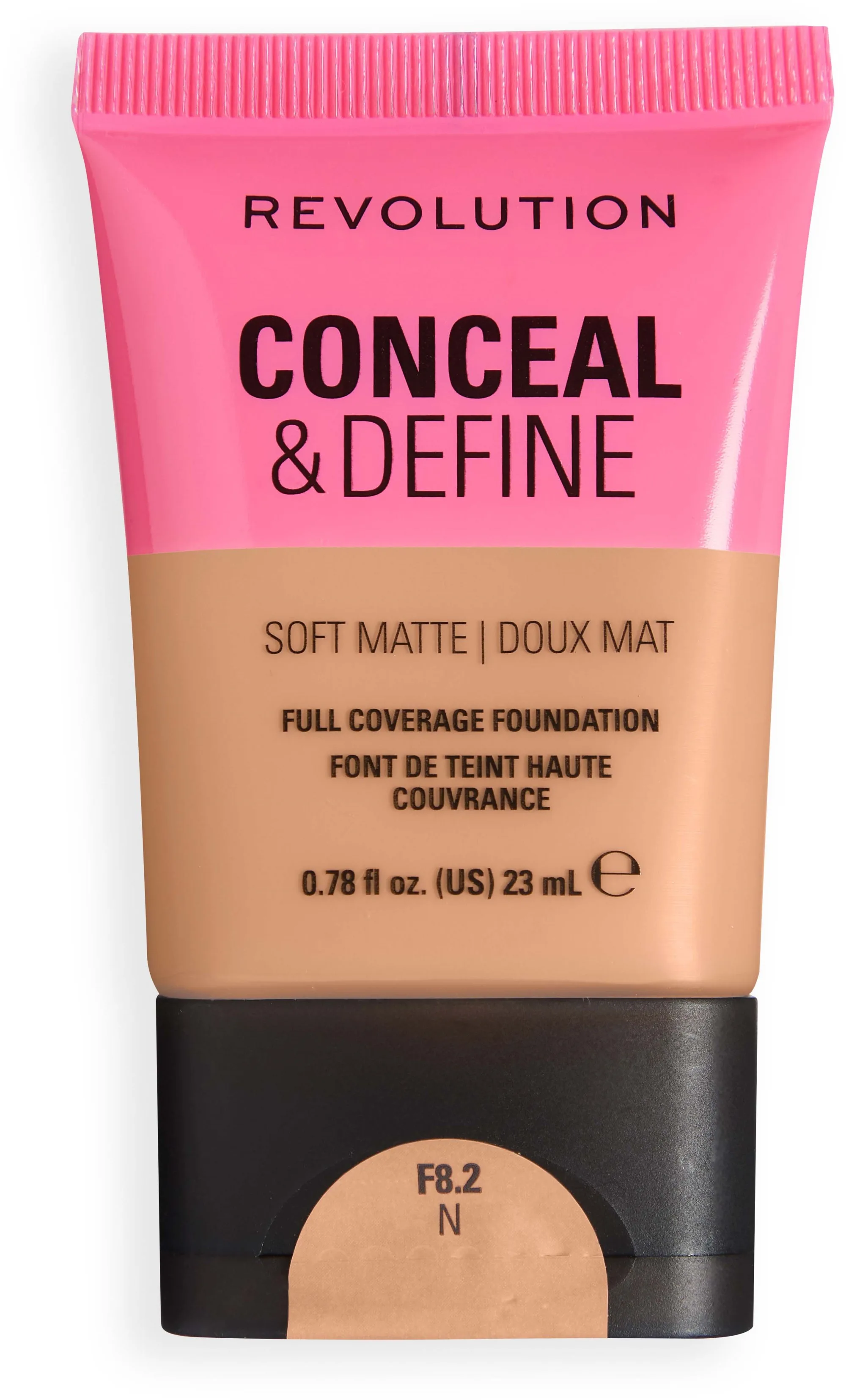 Revolution Beauty London Conceal and Define Soft Matte Tube Foundation F8.2N