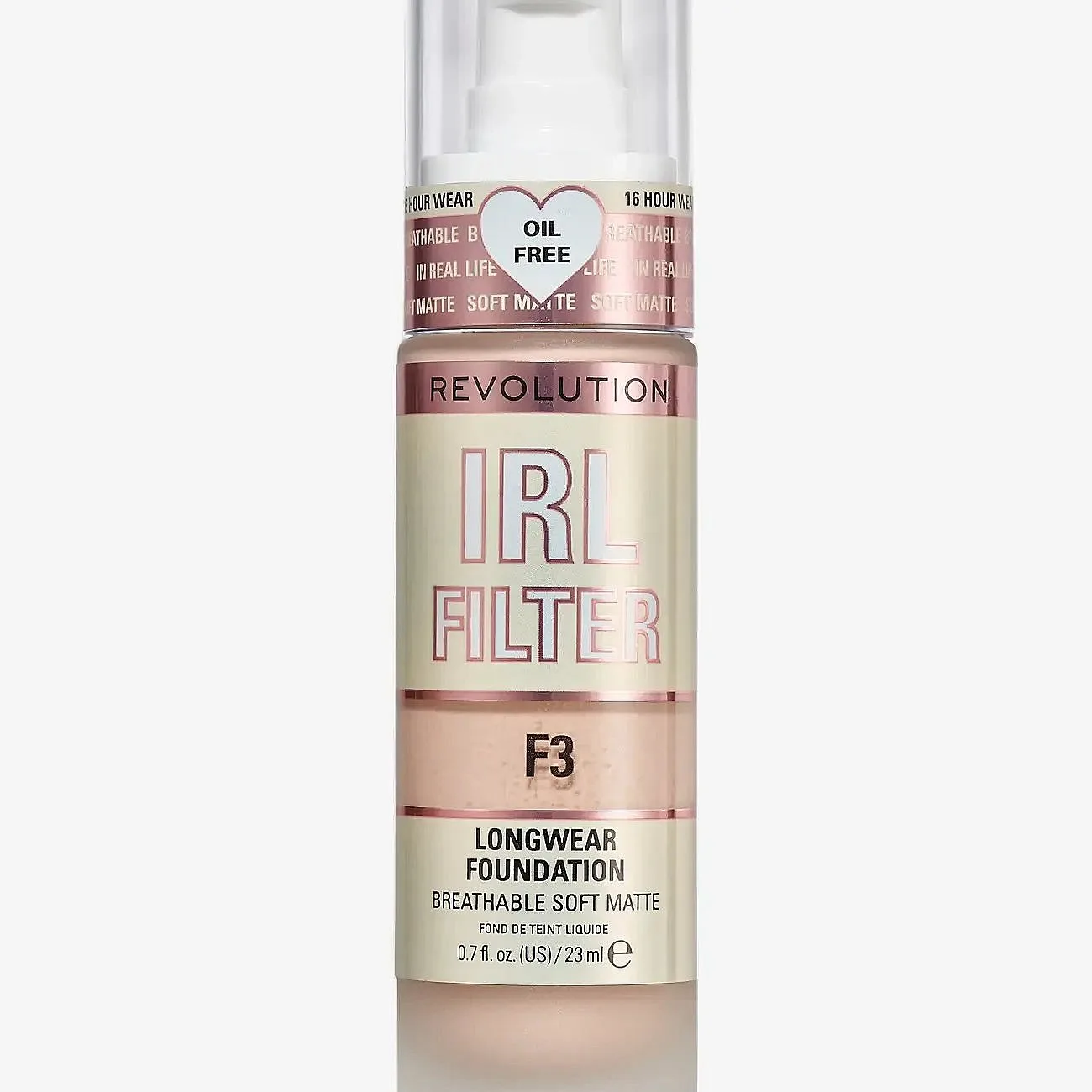 Revolution IRL Filter Långvarig mattifierande foundation Skugga F3 23 ml