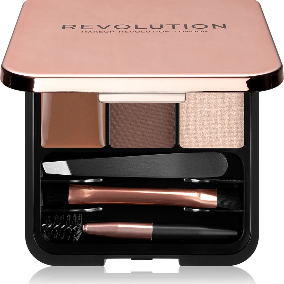 Revolution Brow Sculpt Kit Kit med perfekta ögonbryn Skugga Medium 2.2 g