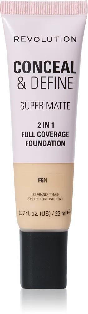 Revolution Conceal & Define Mattifierande foundation Skugga F6N 23 ml