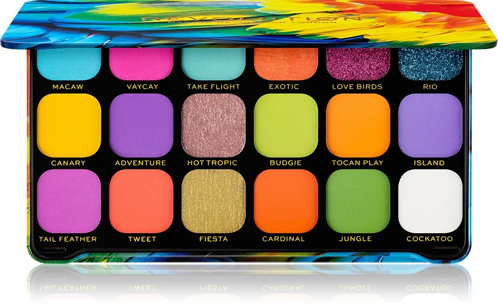 Revolution Forever Flawless Palett för ögonskugga Skugga Bird of Paradise 18x1.1 g