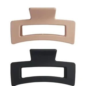 REVOLUTION Rectangle Matte Clip Nude/Black Hårklämmor