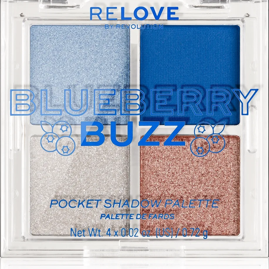 Revolution Relove Pocket Palette luomiväripaletti sävy Blueberry Buzz 4x0.72 g