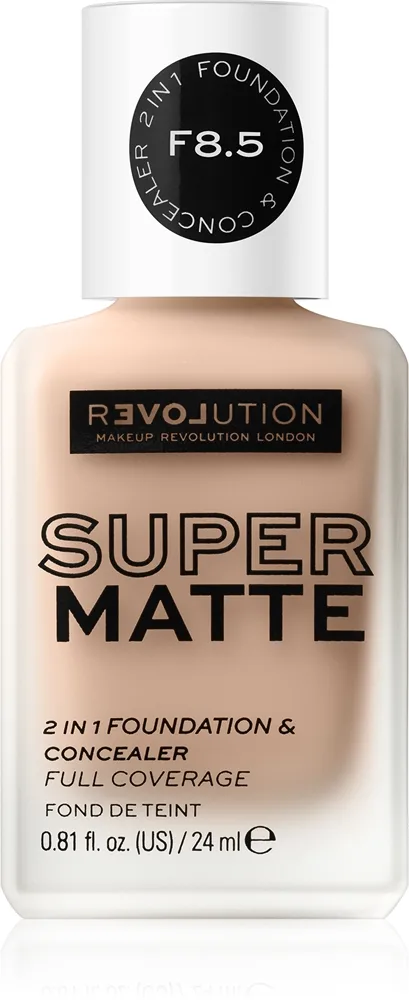 Revolution Relove Super Matte Foundation Långvarig mattifierande foundation Skugga F4 24 ml