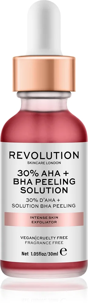 Revolution Skincare AHA + BHA 30% Peeling Solution Intensiv kemisk peeling med lysende effekt 30 ml