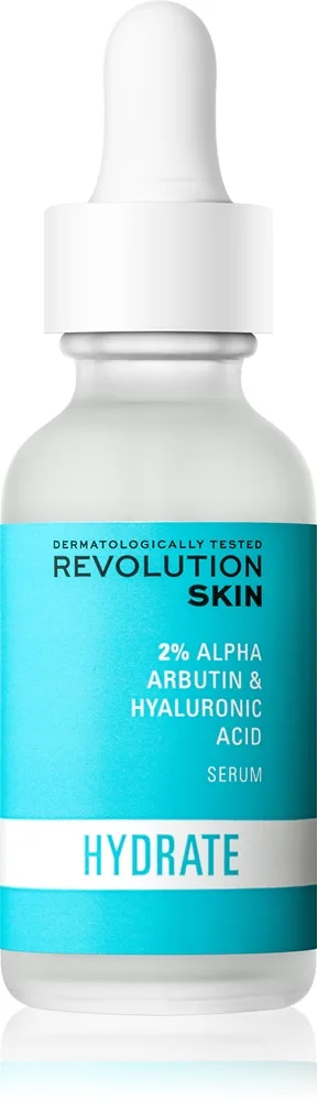 Revolution Skincare Hyaluronic Acid & 2% Alpha Arbutin Lystergivande fuktgivande serum 30 ml