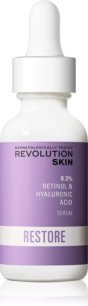 Revolution Skincare Retinol 0.3% retinolserum mot rynkor med hyaluronsyra 30 ml