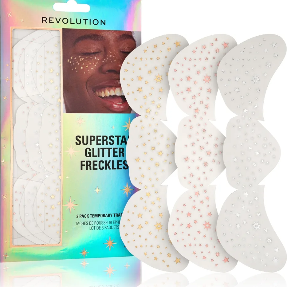 Revolution Superstar Glitter Freckles klistermärken för ansikte 3 st.