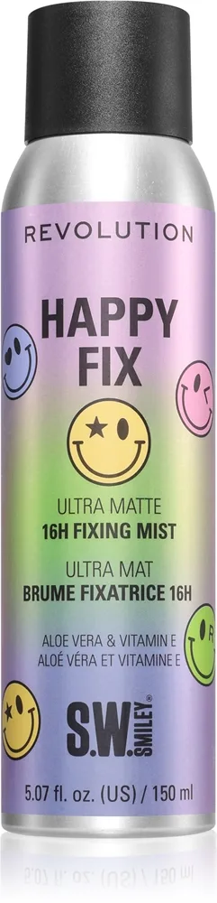 Revolution Happy Fix Ultra Matte 16h Fixing Mist Makeup fikserende spray 150 ml