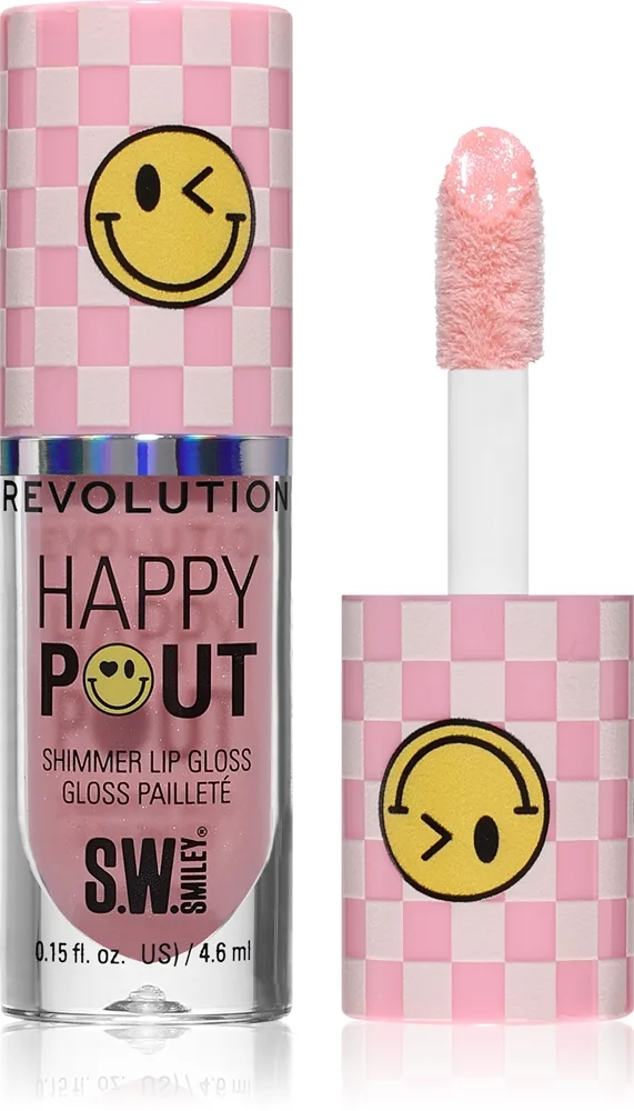 Revolution Happy Pout Shimmer Lip Gloss kimalteleva huulikiilto sävy Pink Bliss 4.6 ml