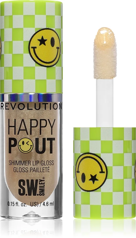 Revolution Happy Pout Shimmer Lip Gloss kimalteleva huulikiilto sävy SunBeam 4.6 ml