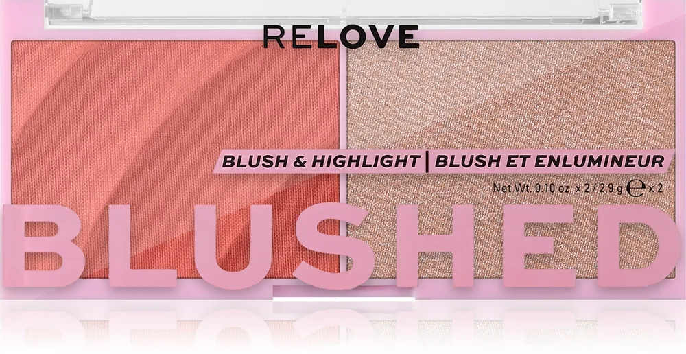 Revolution Relove Blushed Duo Blush & Highlighter poskipuna ja korostusväri 1 kpl