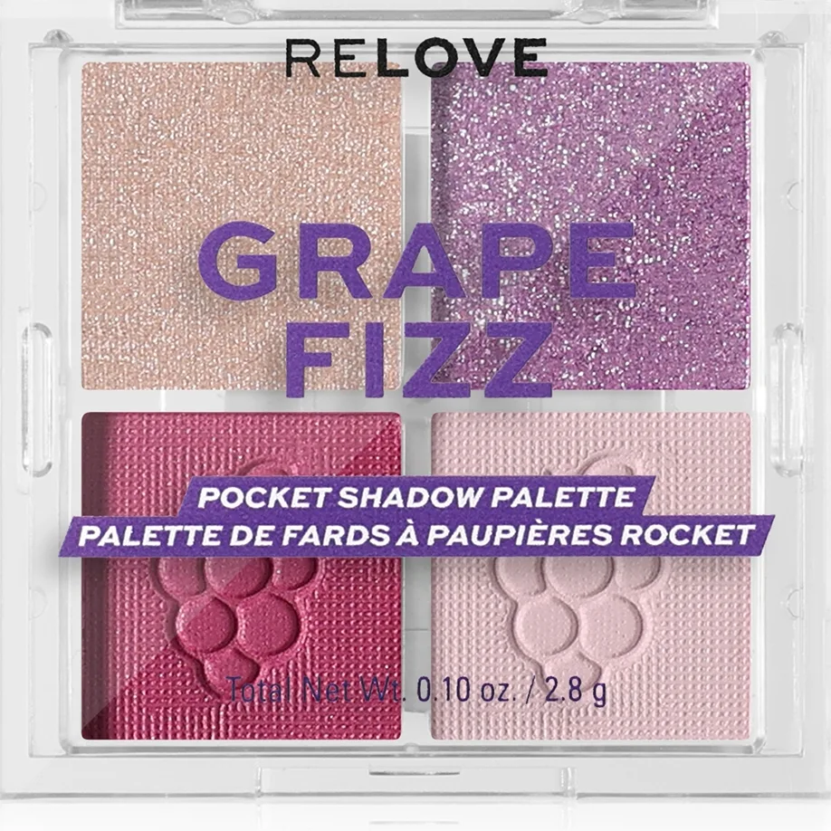 Revolution Relove Pocket Palette luomiväripaletti sävy Grape Fizz 4x0.72 g