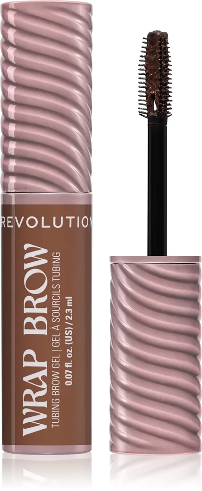 Revolution Wrap Brow Tubing Brow Gel Fixierspray für die Augenbrauen Farbton Warm Medium Brown 2.3 ml