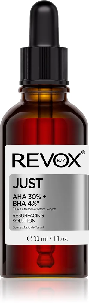 Revox B77 JUST AHA 30% + BHA 4% silottava kuorintaseerumi ihon pintakerroksen uudistamiseen 30 ml