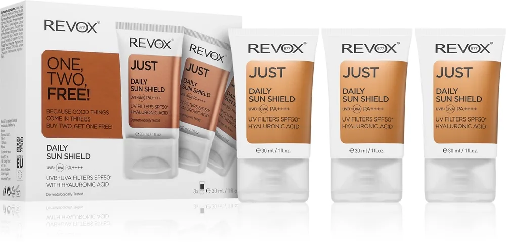 Revox B77 JUST Daily Sun Shield suojaava kasvovoide SPF 50+