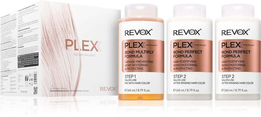 Revox B77 PLEX Hair Rebuilding System Professional Set setti värjätyille ja vaurioituneille hiuksille ammattilaiskäyttöön 3x260 ml