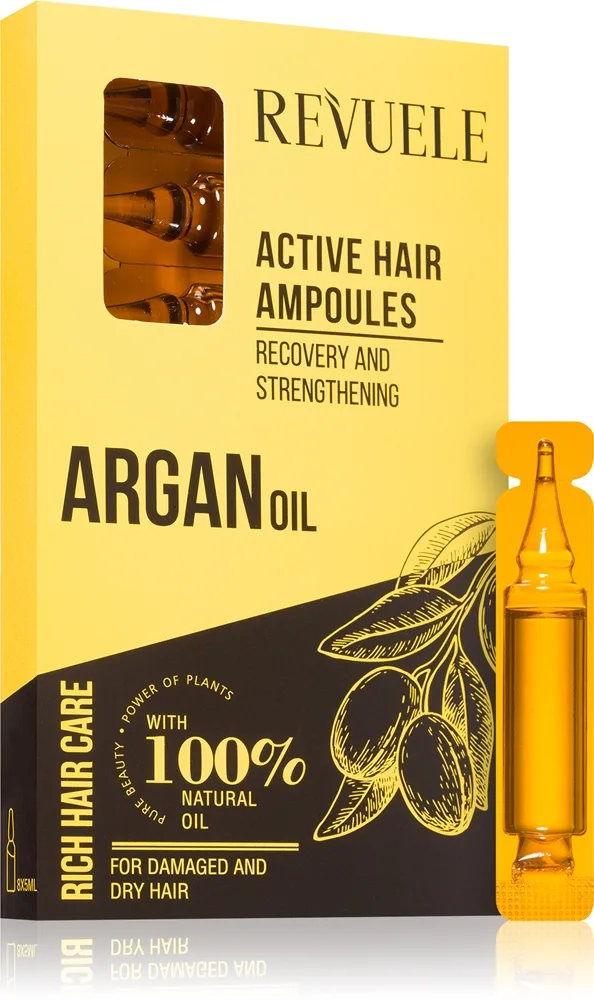 Revuele Argan Oil Active Hair Ampoules ampulli kuiville ja vaurioituneille hiuksille 8x5 ml