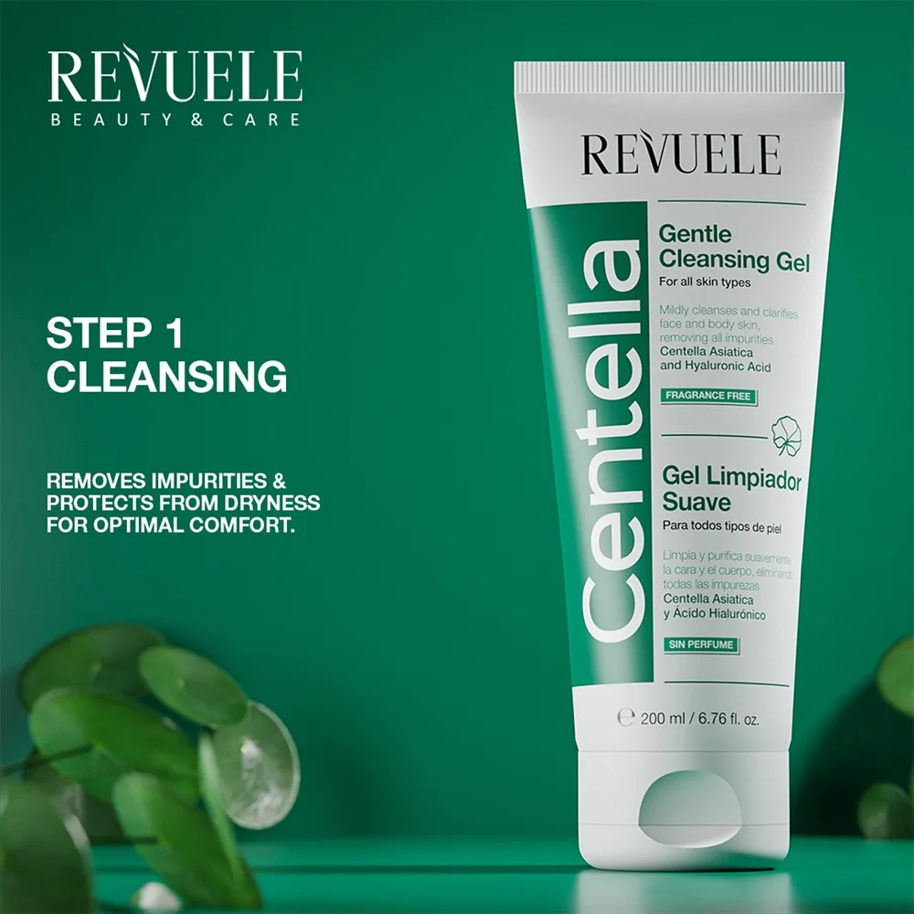 Revuele Centella Mild rengörande gel för ansikte och kropp 200 ml