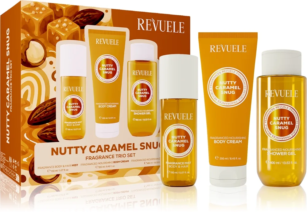 Revuele Nutty Caramel Snug Fragrance Trio Set Gavesæt til krop til kvinder