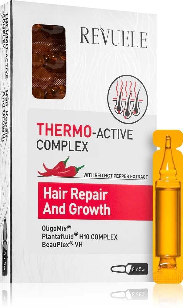 Revuele Thermo-Active Complex Hair Repair And Growth ampull För stärkandet av hårrötterna och stödjandet av hårtillväxt 8x5 ml