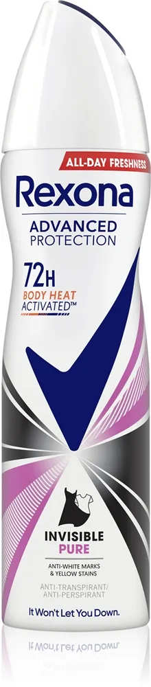 Rexona Advanced Protection Invisible Pure Antiperspirant Spray Til at behandle hvide og gule pletter 150 ml