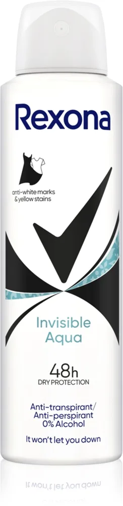 Rexona Invisible Aqua Antiperspirant Spray Til at behandle hvide og gule pletter 150 ml