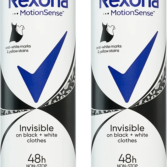 Rexona Invisible Black and White Antiperspirant Spray För att behandla vita och gula fläckar