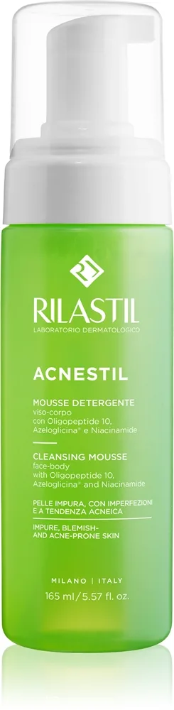 Rilastil Acnestil Renseskum som reducerer hudfedt Til fedtet hud med tendens til akne 165 ml
