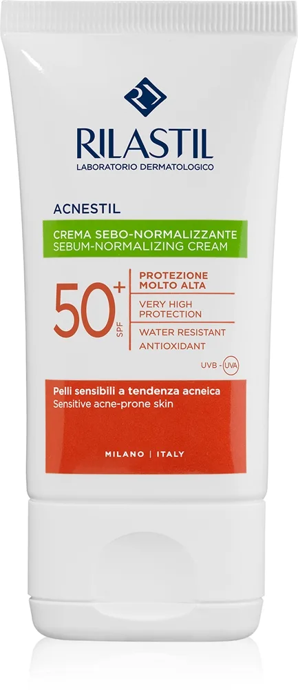 Rilastil Acnestil Beskyttende mat creme til ansigtet SPF 50+ 40 g
