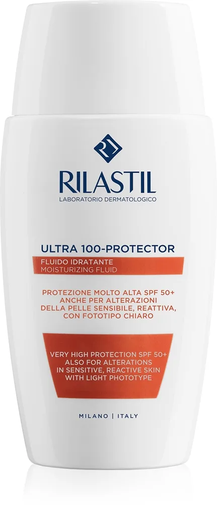 Rilastil Ultra 100-Protector Fugtgivende beskyttelsesvæske til sensitiv hud SPF 50+ 50 ml