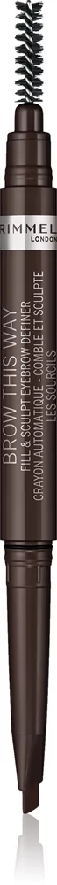 Rimmel Brow This Way kulmakynä mukana harja 2in1 sävy 003 Dark Brown 0,25 g