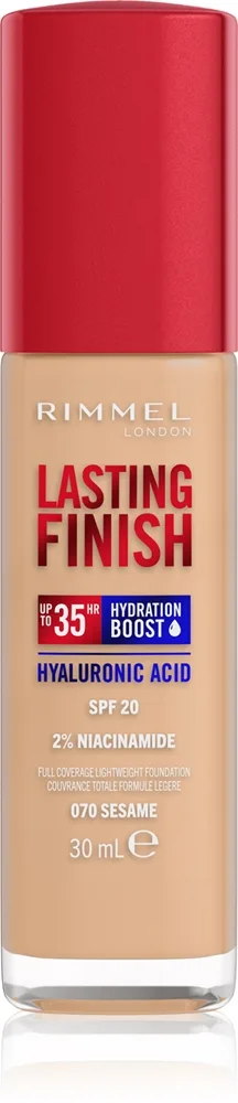 Rimmel Lasting Finish 35H Hydration Boost Återfuktande foundation SPF 20 Skugga 070 Sesame 30 ml
