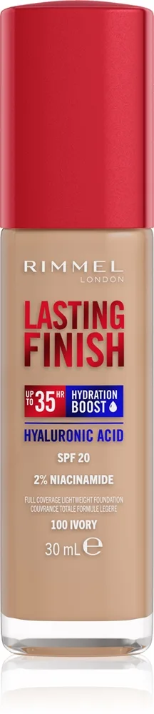 Rimmel Lasting Finish 35H Hydration Boost Fugtende foundation SPF 20 Skygge 100 Ivory 30 ml