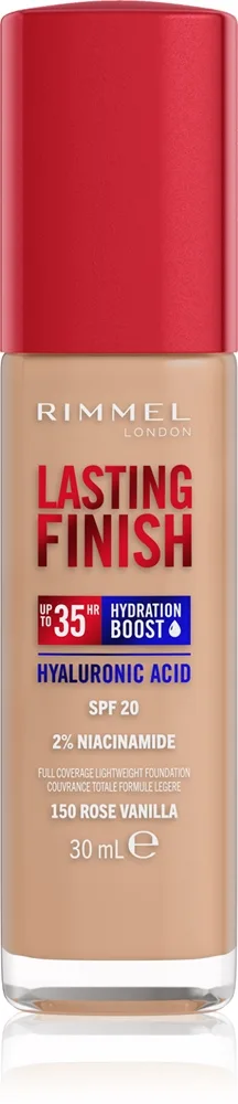 Rimmel Lasting Finish 35H Hydration Boost Återfuktande foundation SPF 20 Skugga 150 Rose Vanilla 30 ml
