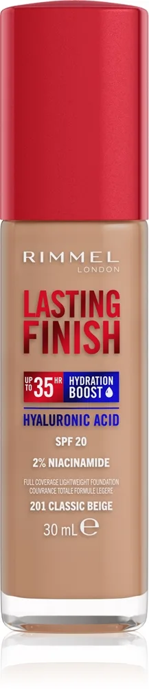 Rimmel Lasting Finish 35H Hydration Boost Fugtende foundation SPF 20 Skygge 201 Classic Beige 30 ml
