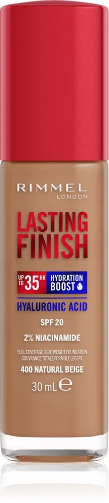 Rimmel Lasting Finish 35H Hydration Boost Återfuktande foundation SPF 20 Skugga 400 Natural Beige 30 ml