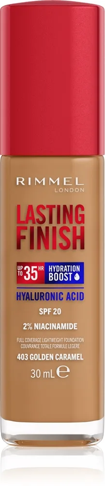 Rimmel Lasting Finish 35H Hydration Boost kosteuttava meikkivoide SPF 20 sävy 403 Golden Caramel 30 ml