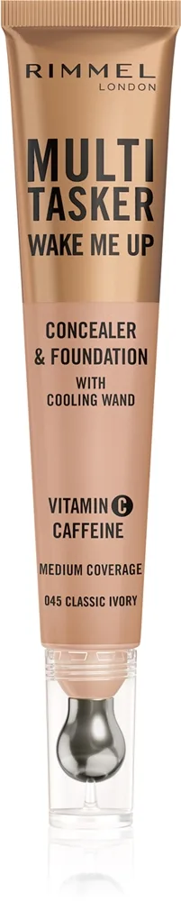 Rimmel Multi-Tasker Wake Me Up meikkivoide ja peitevoide ihon kirkastamiseen sävy 45 Classic Ivory 20 ml