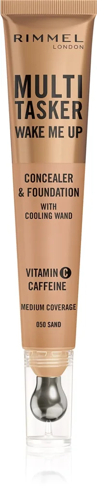 Rimmel Multi-Tasker Wake Me Up Foundation og concealer med lysende effekt Skygge 50 Sand 20 ml