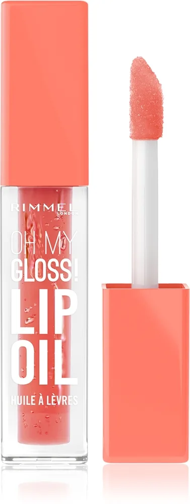 Rimmel Oh My Gloss! Lip Oil Læbeolie med fugtgivende virkning Skygge 002 Peachy Coral 4.5 ml