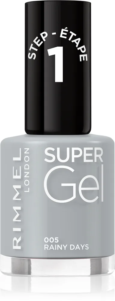 Rimmel Super Gel Geleneglelak uden UV/LED forsegling Skygge 005 Rainy Days 12 ml