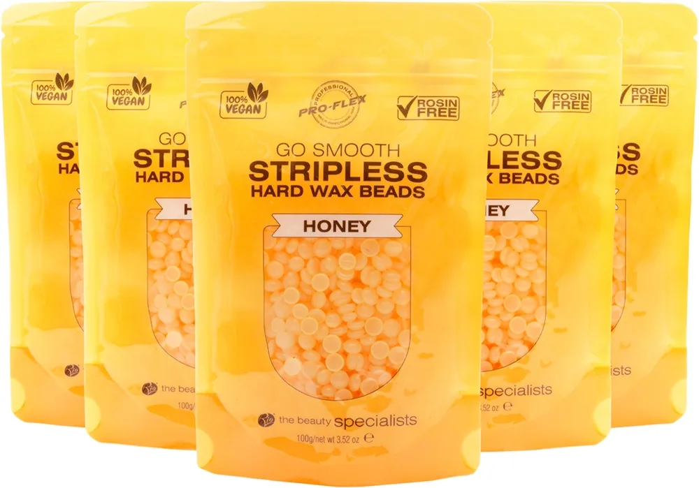 RIO Hard Wax Beads Honey voksperler til depilering 5x100 g