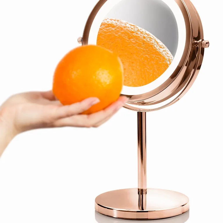 RIO Rose gold mirror Bakgrundsbelyst kosmetikspegel 1 st.