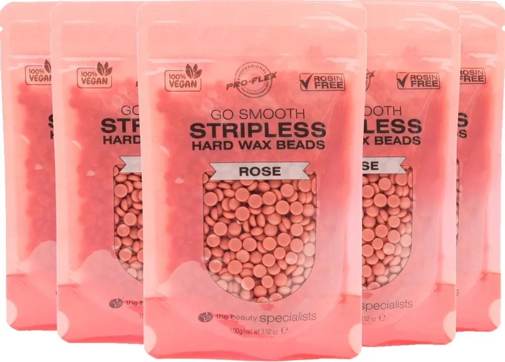 RIO Hard Wax Beads Rose voksperler til depilering 5x100 g