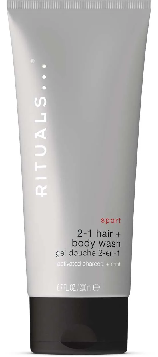 Rituals Sport 2-in-1 Shampoo & Body Wash - Virkistävä - Aktiivihiili ja Minttu 200 ml