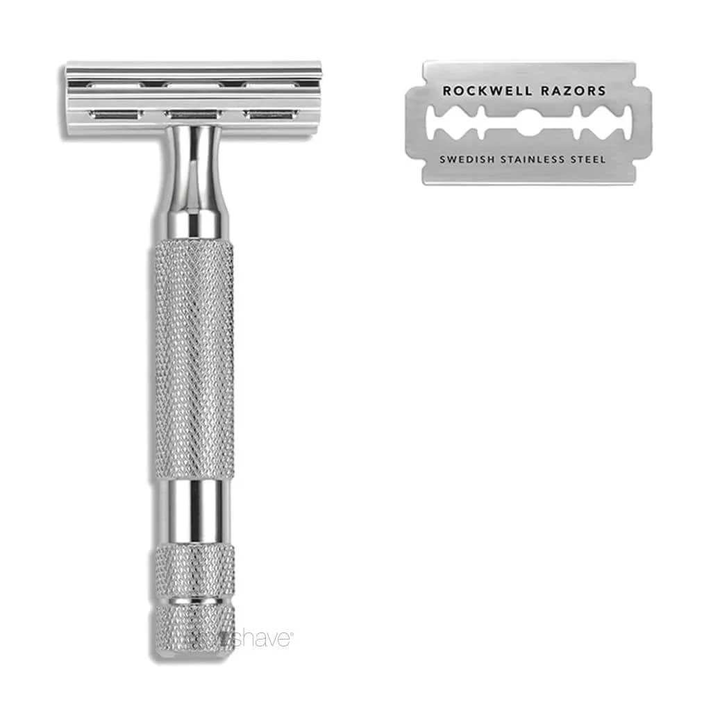 Rockwell Razors 2C Justerbar DE-Skraber, White Chrome
